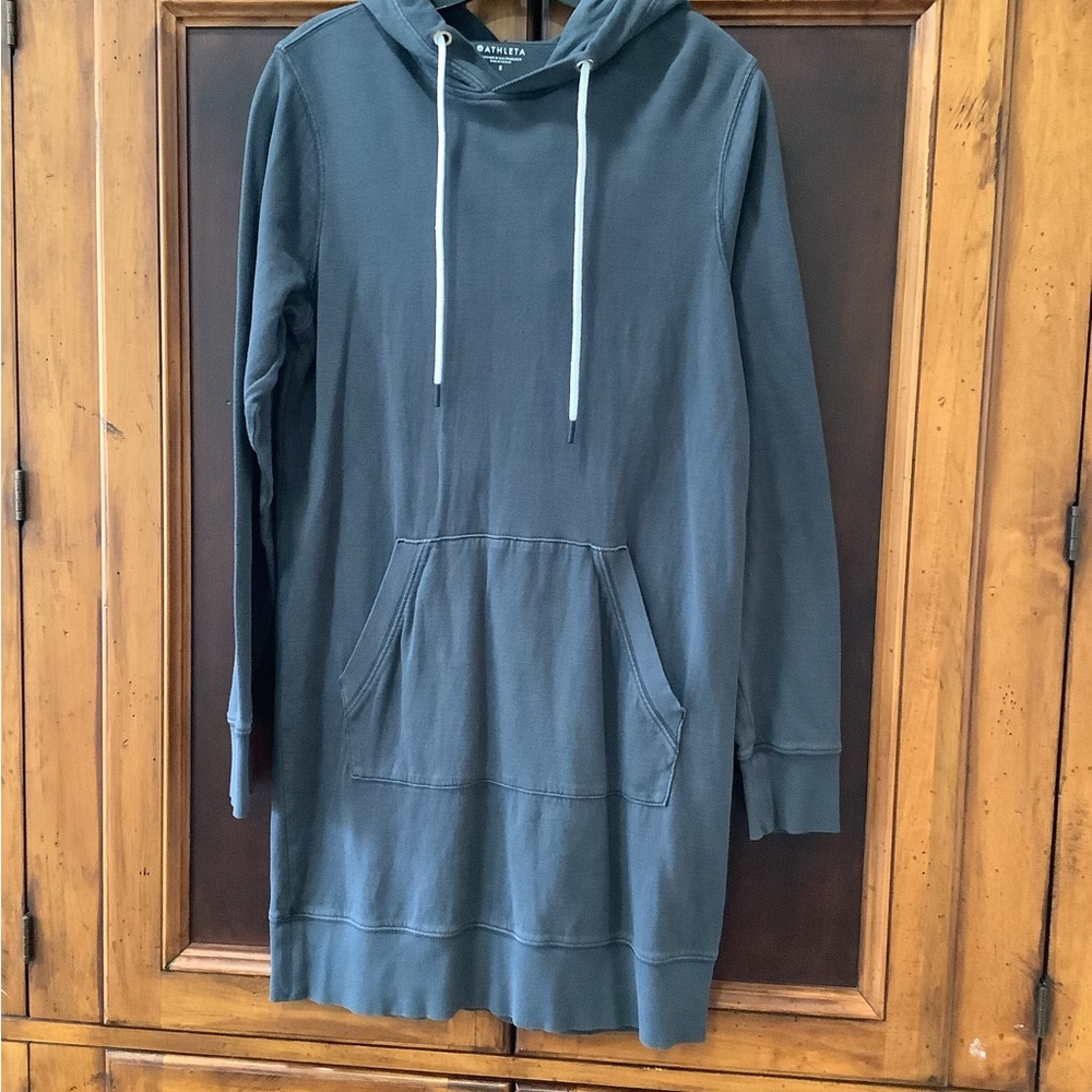 Athleta Gray Sundown Hoodie Sweatshirt Dress Size Small